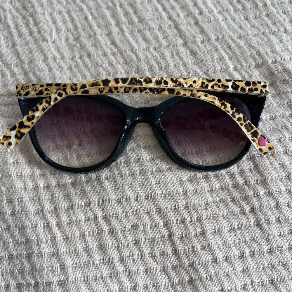 Betsey Johnson Sunglasses Womens Cat Eye Leopard Arms Animal Heart *FRAMES ONLY*